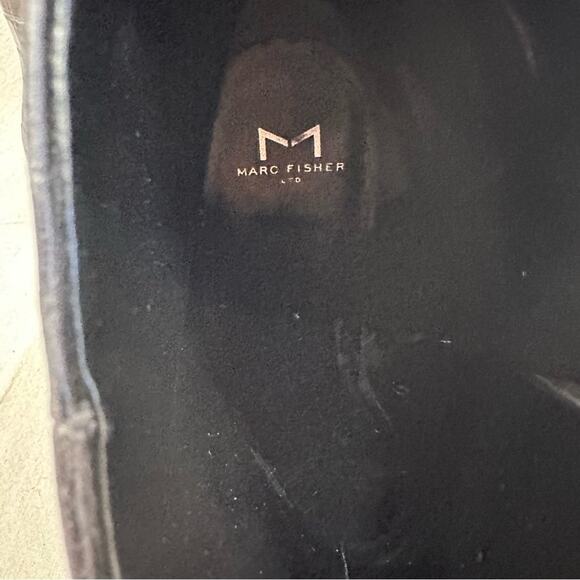 Marc Fisher Crocodile Daith Pointed Toe Block Heel Zip-Up Leather Boota Size 10M - Picture 8 of 13